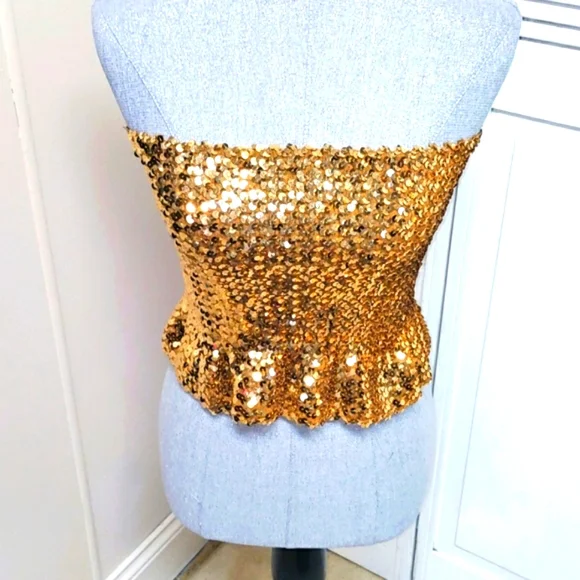 Tops | Gold Bandeau Tube Top In Perfect Condition Bought At A Dress Shop |  Poshmark